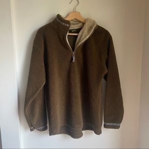 Quarter Zip Sheep Skin Boucle Pullover Jacket